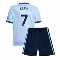 Maglia Calcio Arsenal Bukayo Saka #7 Terza Divisa Bambino 2024-25 Manica Corta (+ pantaloncini)